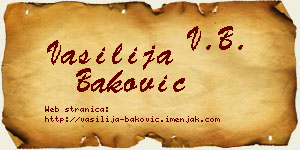 Vasilija Baković vizit kartica